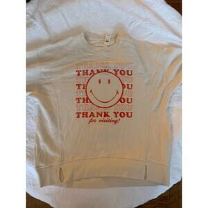 Aerie Thank You Bag Smile Face Sweatshirt, Medium, BNWT